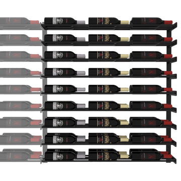 Wine Wall Nine Row (Extension Kit) in 54 Bottles (Extension) Matte Black/Matte Black