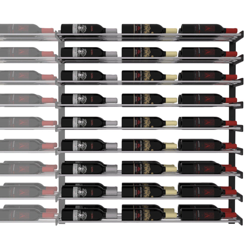Wine Wall Nine Row (Extension Kit) in 54 Bottles (Extension) Matte Black/Chrome