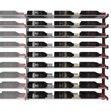 Wine Wall Nine Row (Extension Kit) in 54 Bottles (Extension) Matte Black/Chrome