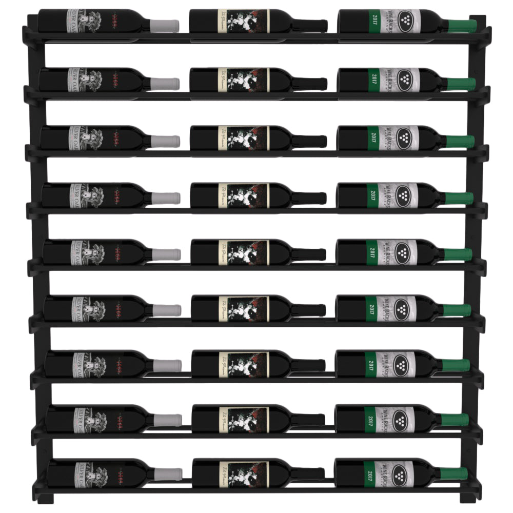 Wine Wall Nine Row 3 Column in 27 Bottles (Single Deep) Matte Black/Matte Black