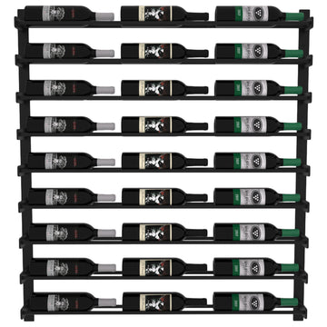 Wine Wall Nine Row 3 Column in 27 Bottles (Single Deep) Matte Black/Matte Black