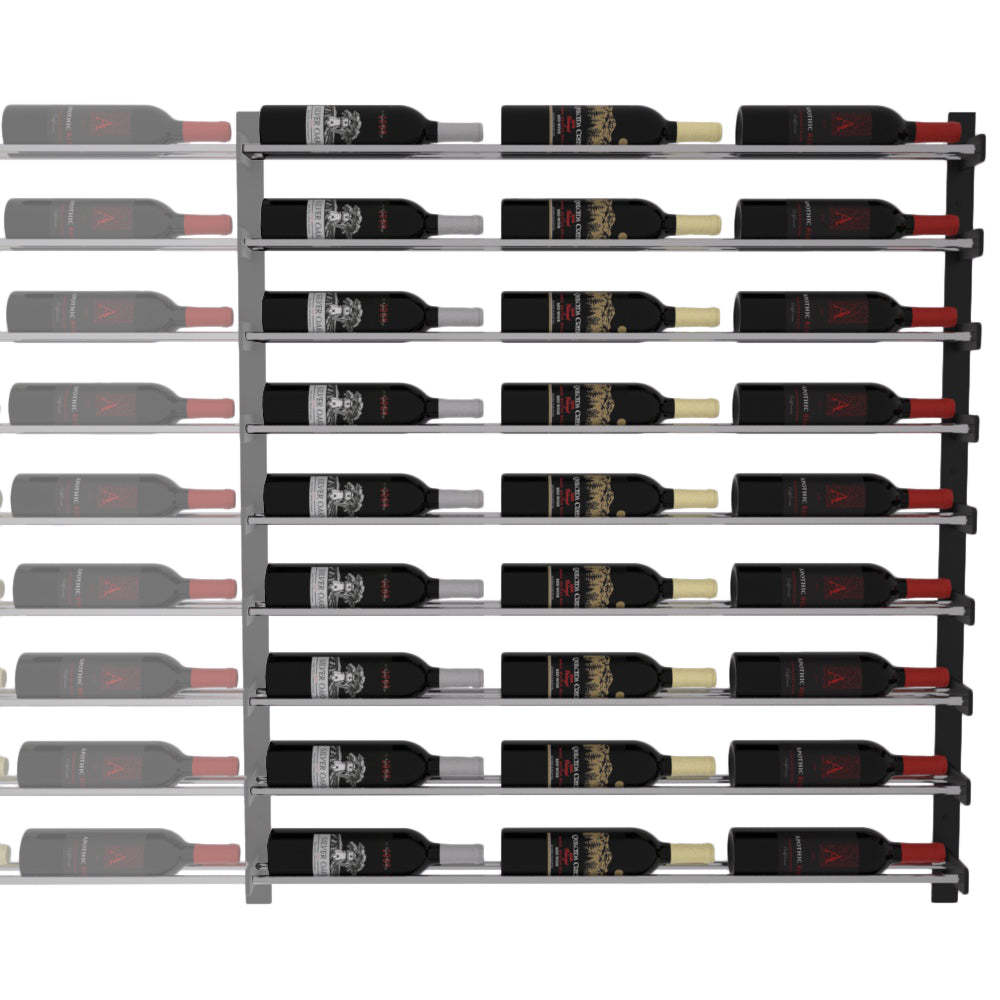 Wine Wall Nine Row (Extension Kit) in 27 Bottles (Extension) Matte Black/Chrome