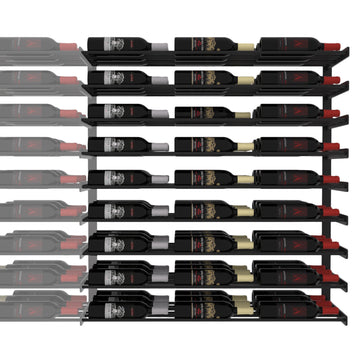 Wine Wall Nine Row (Extension Kit) in 81 Bottles (Extension) Matte Black/Matte Black