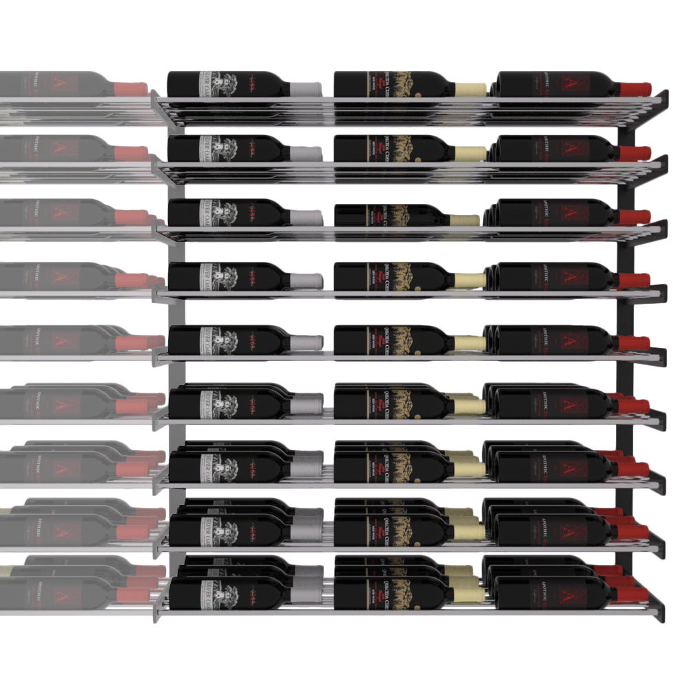 Wine Wall Nine Row (Extension Kit) in 81 Bottles (Extension) Matte Black/Chrome