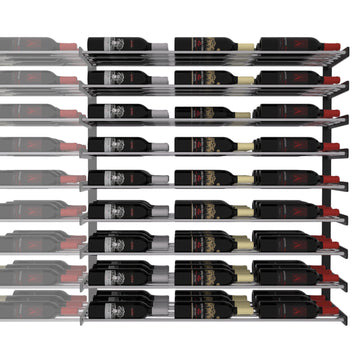 Wine Wall Nine Row (Extension Kit) in 81 Bottles (Extension) Matte Black/Chrome